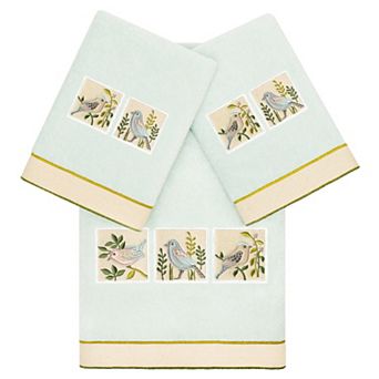 Linum Home Textiles Turkish Cotton Belinda 3 pc Embellished Hand & Bath Towel Set