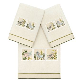 Linum Home Textiles Turkish Cotton Belinda 3 pc Embellished Hand & Bath Towel Set
