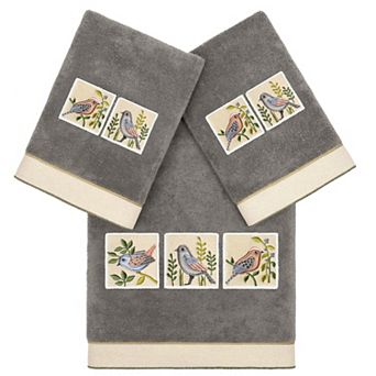 Linum Home Textiles Turkish Cotton Belinda 3 pc Embellished Hand & Bath Towel Set