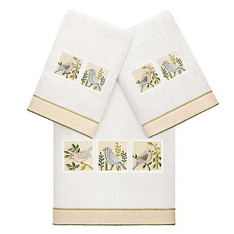 Linum Home Textiles Turkish Cotton Belinda 3 pc Embellished Hand & Bath Towel Set