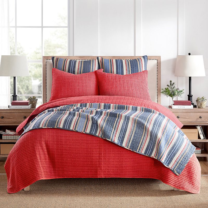 71255128 Levtex Home Mills Waffle Quilt Set with Shams, Red sku 71255128