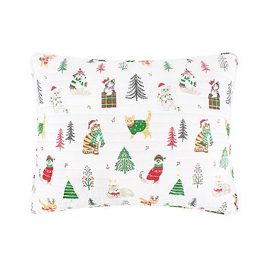 Levtex Home Meowy Christmas Quilt Set with Shams