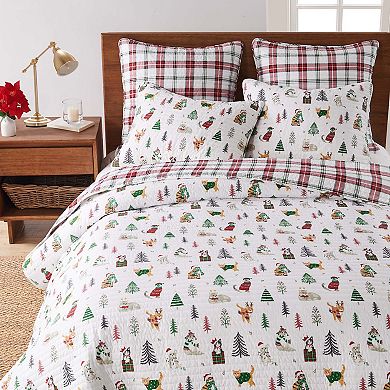 Levtex Home Meowy Christmas Quilt Set with Shams