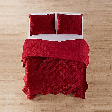 Levtex Home BH Caserta Velvet Red Quilt or Sham