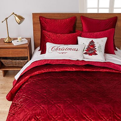 BH Caserta Velvet Red Standard Sham Levtex Home