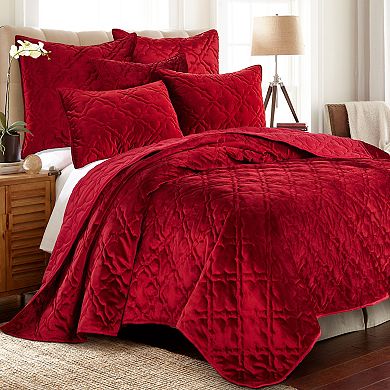 Levtex Home BH Caserta Velvet Red Quilt or Sham