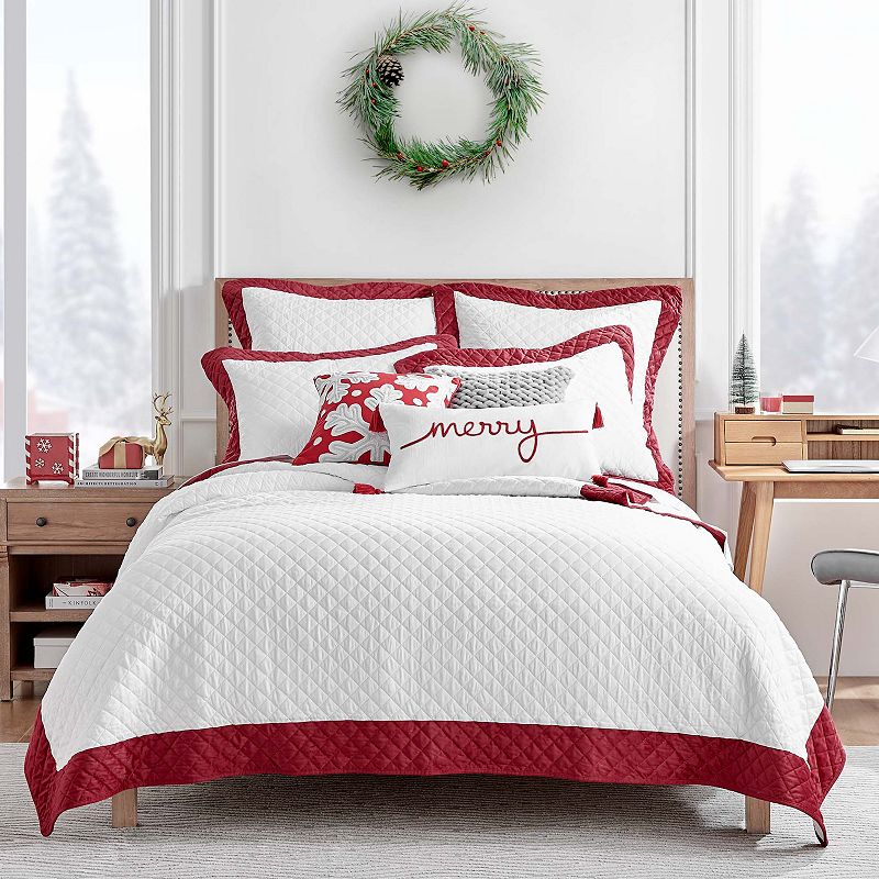 Levtex Home All is Bright Quilt Set with Shams, White, Twin