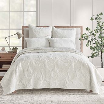 Levtex Home Cream Velvet Quilt Set with Shams