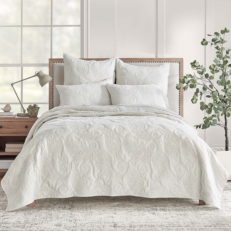 80194147 Levtex Home Cream Velvet Quilt Set with Shams, Mul sku 80194147