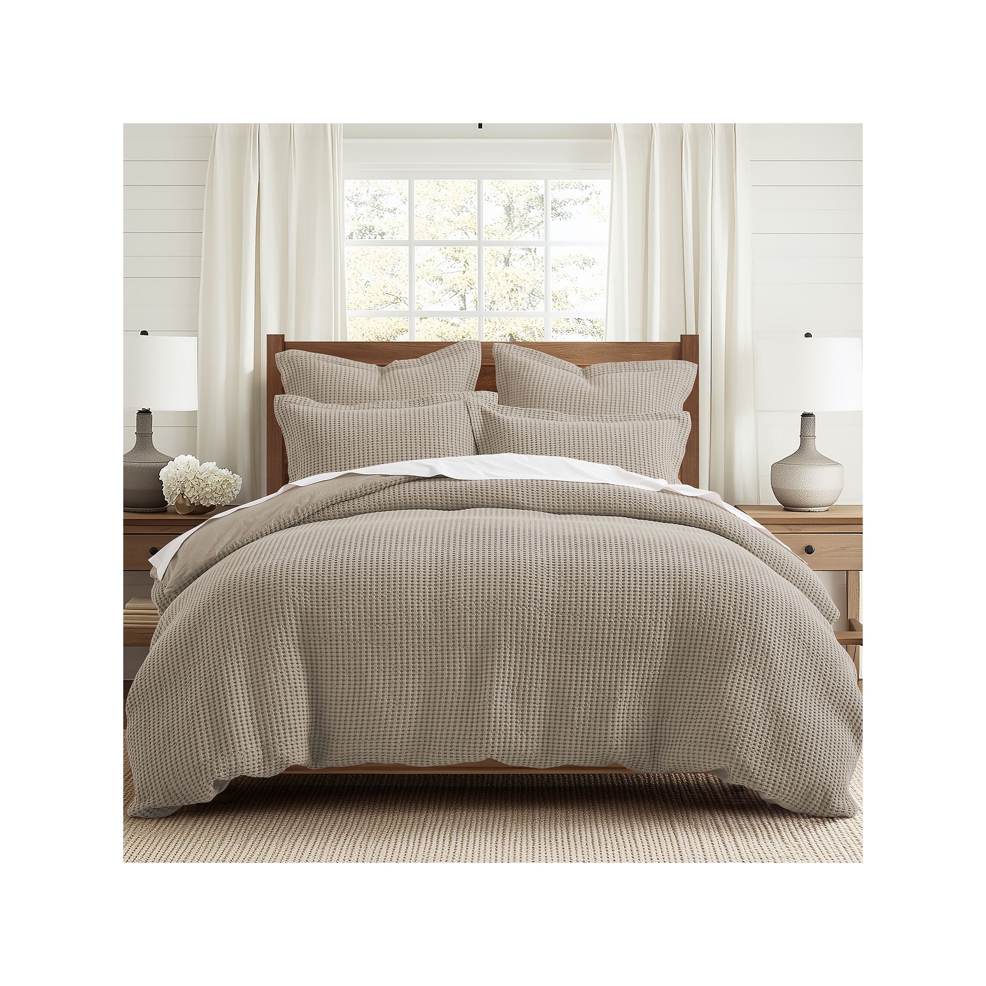 Levtex Home Mills Waffle Duvet Set with Shams, Beige