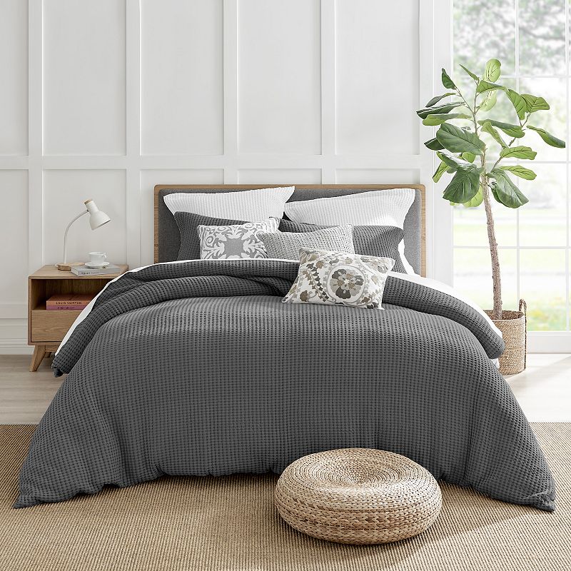 70395789 Levtex Home Mills Waffle Duvet Set with Shams, Bla sku 70395789