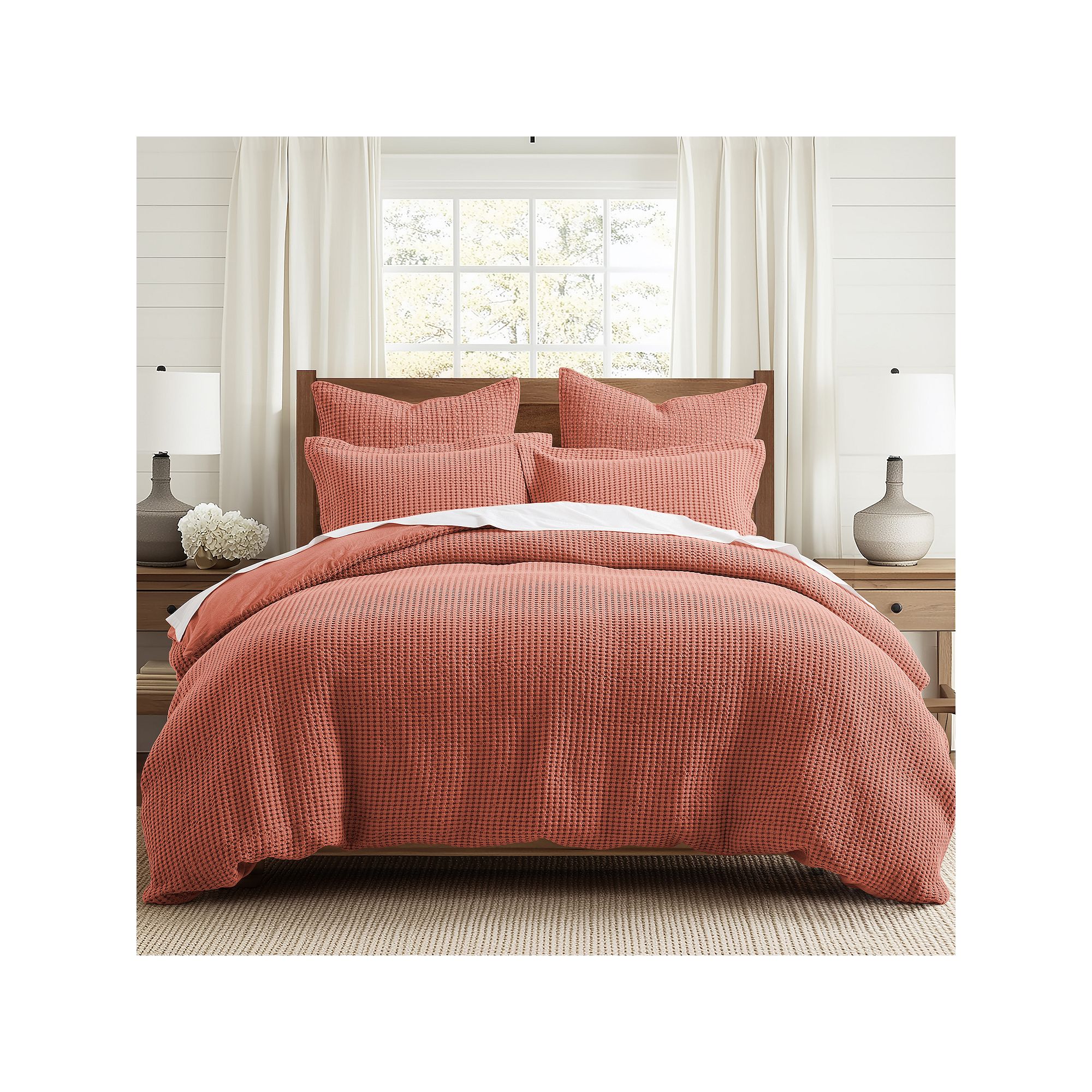 Levtex Home Mills Waffle Duvet Set with Shams, Clay