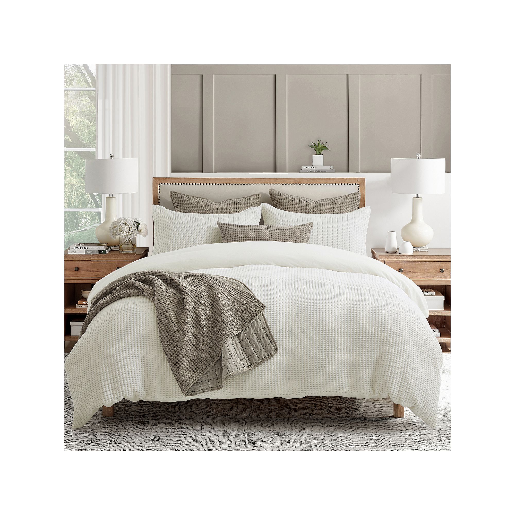 Levtex Home Mills Waffle Duvet Set with Shams, Ivory