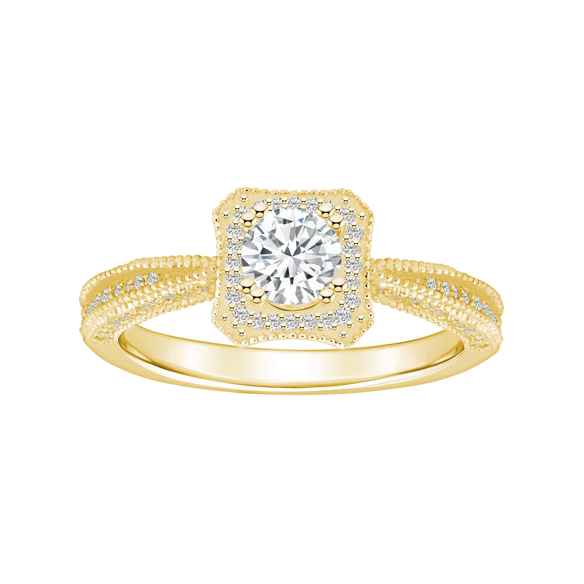Alyson Layne 14k Gold 3/4 Carat T.W. Diamond Halo Engagement Ring, Womens,