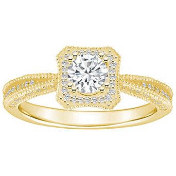 Alyson Layne 14k Gold 3/4 Carat T.W. Diamond Halo Engagement Ring