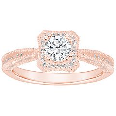 Kohl's rose gold hot sale engagement rings