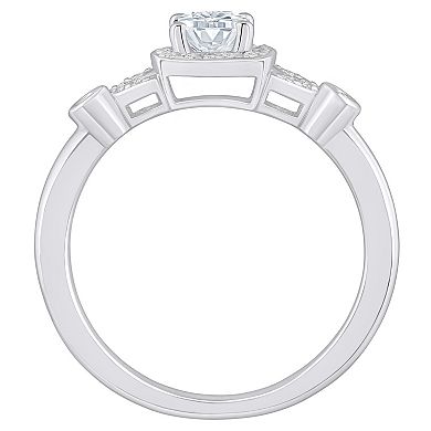 Alyson Layne 14k Gold 5/8 Carat T.W. Diamond Art Deco Halo Engagement Ring