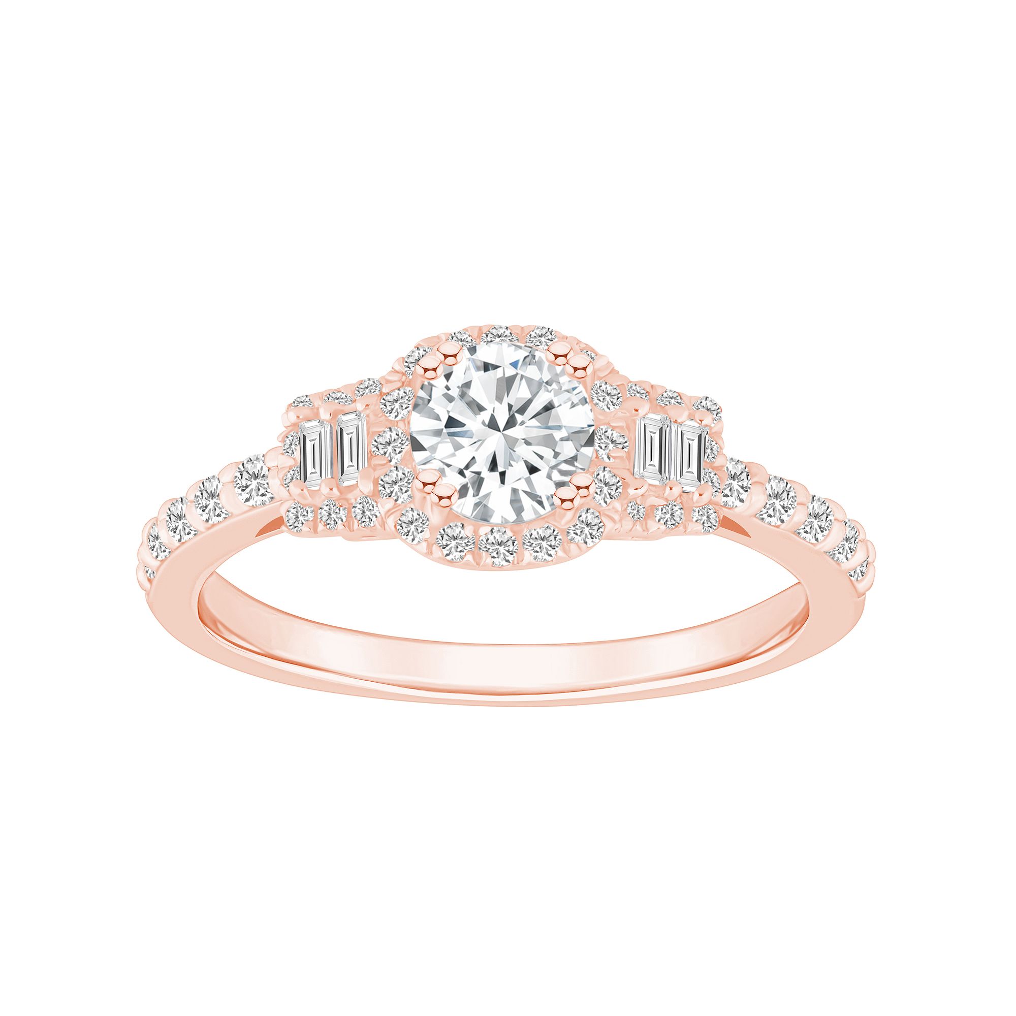 Alyson Layne 14k Gold 3/4 Carat T.W. Diamond Filigree Detail Halo Engagemen