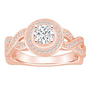 Alyson Layne 14k Gold 9/10 Carat T.W. Diamond Braided Halo Engagement Ring
