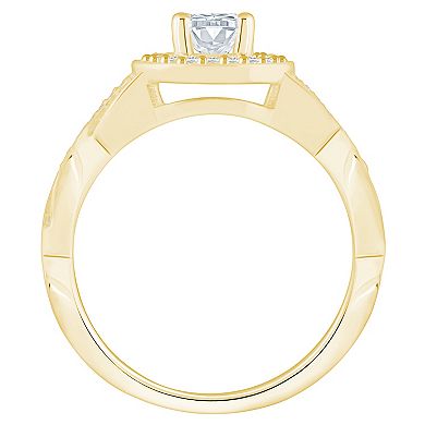 Alyson Layne 14k Gold 9/10 Carat T.W. Diamond Braided Halo Engagement Ring