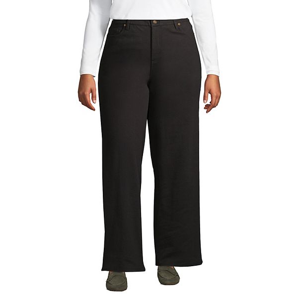 Plus Size Lands' End Sport Knit High Rise WideLeg Pants