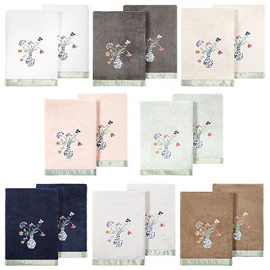 Linum Home Textiles Turkish Cotton Stella 2-piece Embellished Bath Towel Set