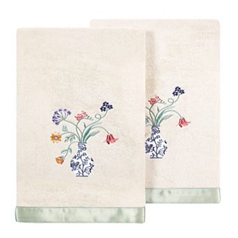 Linum Home Textiles Turkish Cotton Stella 2 pc Embellished Bath Towel Set