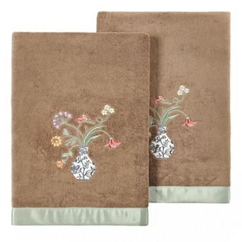 Linum Home Textiles Turkish Cotton Stella 2 pc Embellished Bath Towel Set