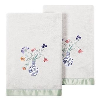Linum Home Textiles Turkish Cotton Stella 2 pc Embellished Bath Towel Set