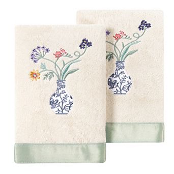 Linum Home Textiles Turkish Cotton Stella 2 pc Embellished Hand Towel Set