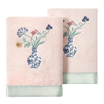 Linum Home Textiles Turkish Cotton Stella 2 pc Embellished Hand Towel Set