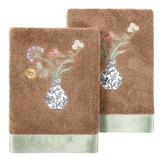 Linum Home Textiles Turkish Cotton Stella 2 pc Embellished Hand Towel Set