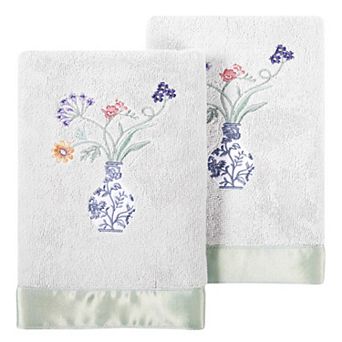 Linum Home Textiles Turkish Cotton Stella 2 pc Embellished Hand Towel Set