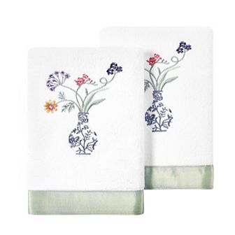 Linum Home Textiles Turkish Cotton Stella 2 pc Embellished Hand Towel Set