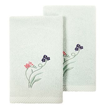 Linum Home Textiles Turkish Cotton Stella 2 pc Embellished Fingertip Towel Set
