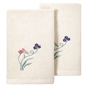 Linum Home Textiles Turkish Cotton Stella 2 pc Embellished Fingertip Towel Set