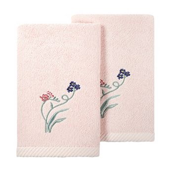 Linum Home Textiles Turkish Cotton Stella 2 pc Embellished Fingertip Towel Set