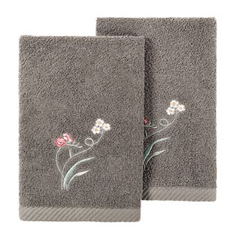 Linum Home Textiles Turkish Cotton Stella 2 pc Embellished Fingertip Towel Set
