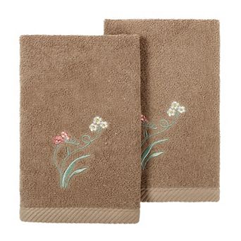 Linum Home Textiles Turkish Cotton Stella 2 pc Embellished Fingertip Towel Set
