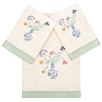 Linum Home Textiles Turkish Cotton Stella 3 pc Embellished Hand & Bath Towel Set