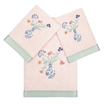 Linum Home Textiles Turkish Cotton Stella 3 pc Embellished Hand & Bath Towel Set