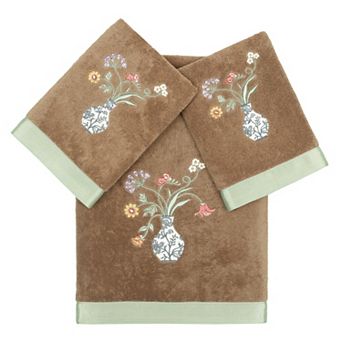 Linum Home Textiles Turkish Cotton Stella 3 pc Embellished Hand & Bath Towel Set