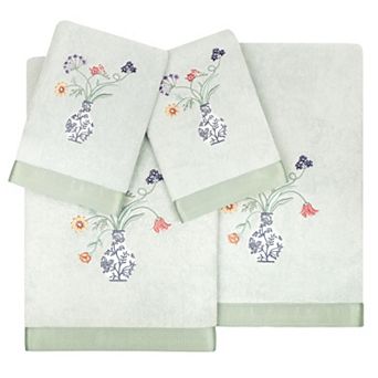 Linum Home Textiles Turkish Cotton Stella 4 pc Embellished Towel Set