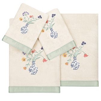 Linum Home Textiles Turkish Cotton Stella 4 pc Embellished Towel Set
