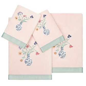 Linum Home Textiles Turkish Cotton Stella 4 pc Embellished Towel Set