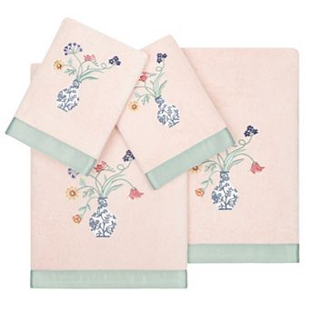 Linum Home Textiles Turkish Cotton Stella 4 pc Embellished Towel Set