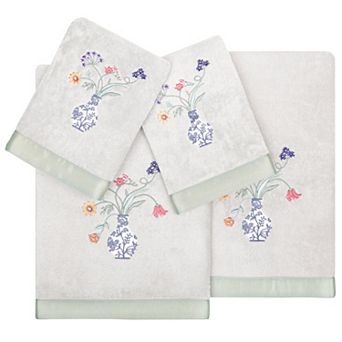 Linum Home Textiles Turkish Cotton Stella 4 pc Embellished Towel Set