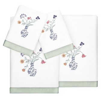 Linum Home Textiles Turkish Cotton Stella 4 pc Embellished Towel Set