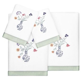 Linum Home Textiles Turkish Cotton Stella 4 pc Embellished Towel Set