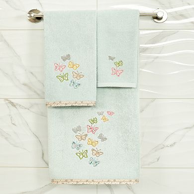 Linum Home Textiles Turkish Cotton Mariposa 2-piece Embellished Bath Towel Set